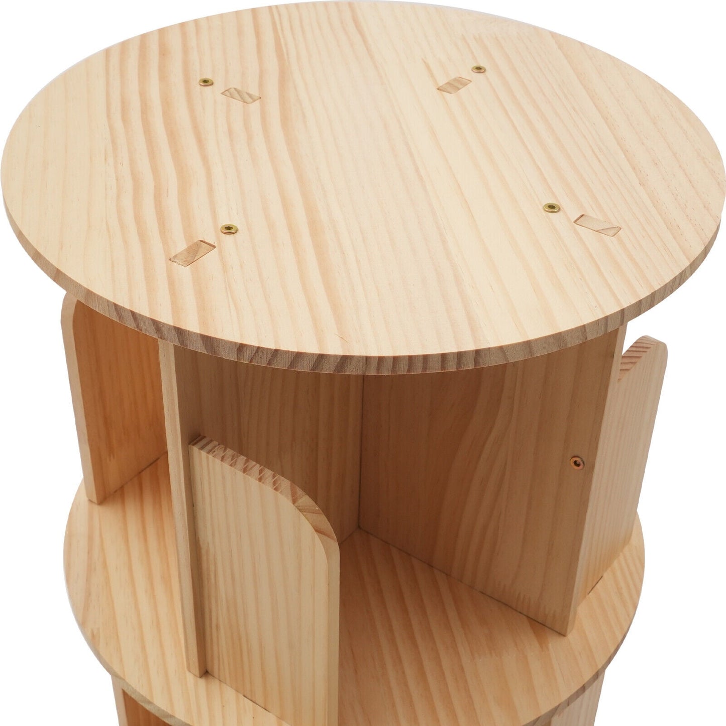 4 Tier Rotating Bookshelf with Legs, Floor Standing Bookshelf Stackable Bookshelf Wood Bookcase Storage 360 Display Book Shelf for Living Room Bedroom