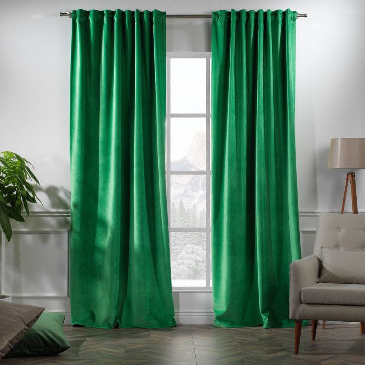 3S Brother's Solid Luxury Matte Velvet Soft Curtains Set of 2 Panels Hanging Back Tap & Rod Pocket Home D¨¦cor Bedroom Kitchen Office Windows Room Darkering ( Admiral-Berry-52in x120in )