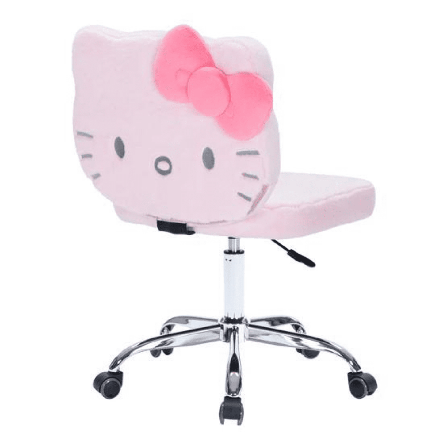 Impressions Vanity Hello Kitty Teddy Fur Swivel Vanity Chair with 360 Degree Rolling Wheels (Pink)