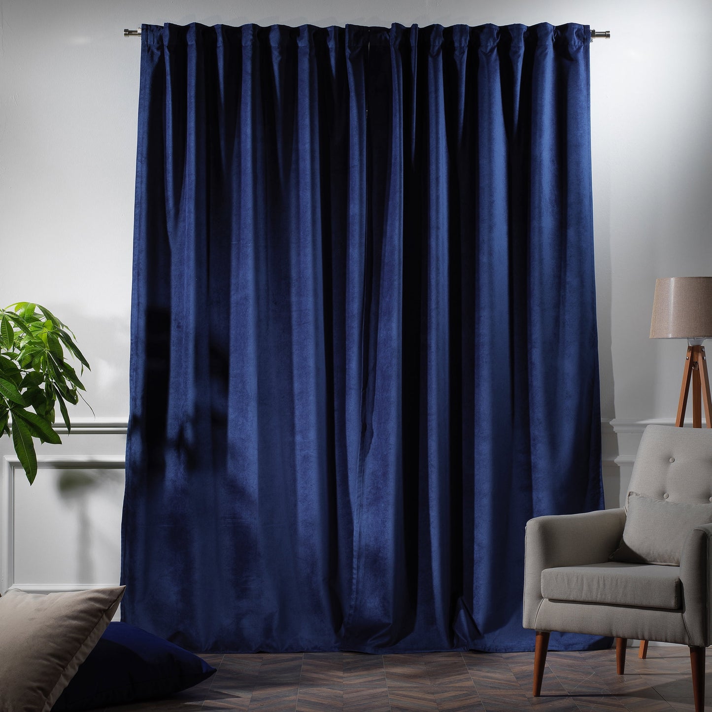 3S Brother's Solid Luxury Matte Velvet Soft Curtains Set of 2 Panels Hanging Back Tap & Rod Pocket Home D¨¦cor Bedroom Kitchen Office Windows Room Darkering ( Admiral-Berry-52in x120in )