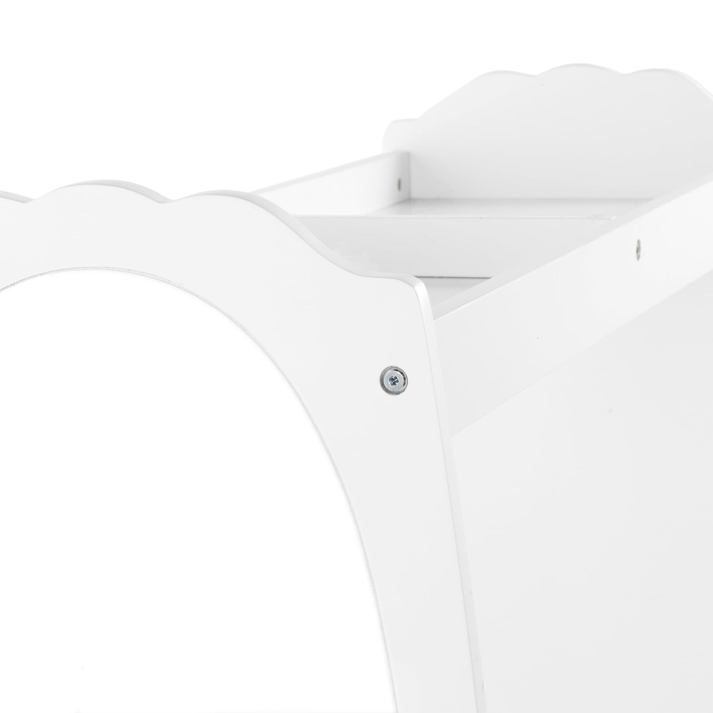 Guidecraft Kids' Dress Up Storage - White: Pretend Play Wardrobe, Costume Armoire and Clothes Organizer with Mirror and Clothing Rack