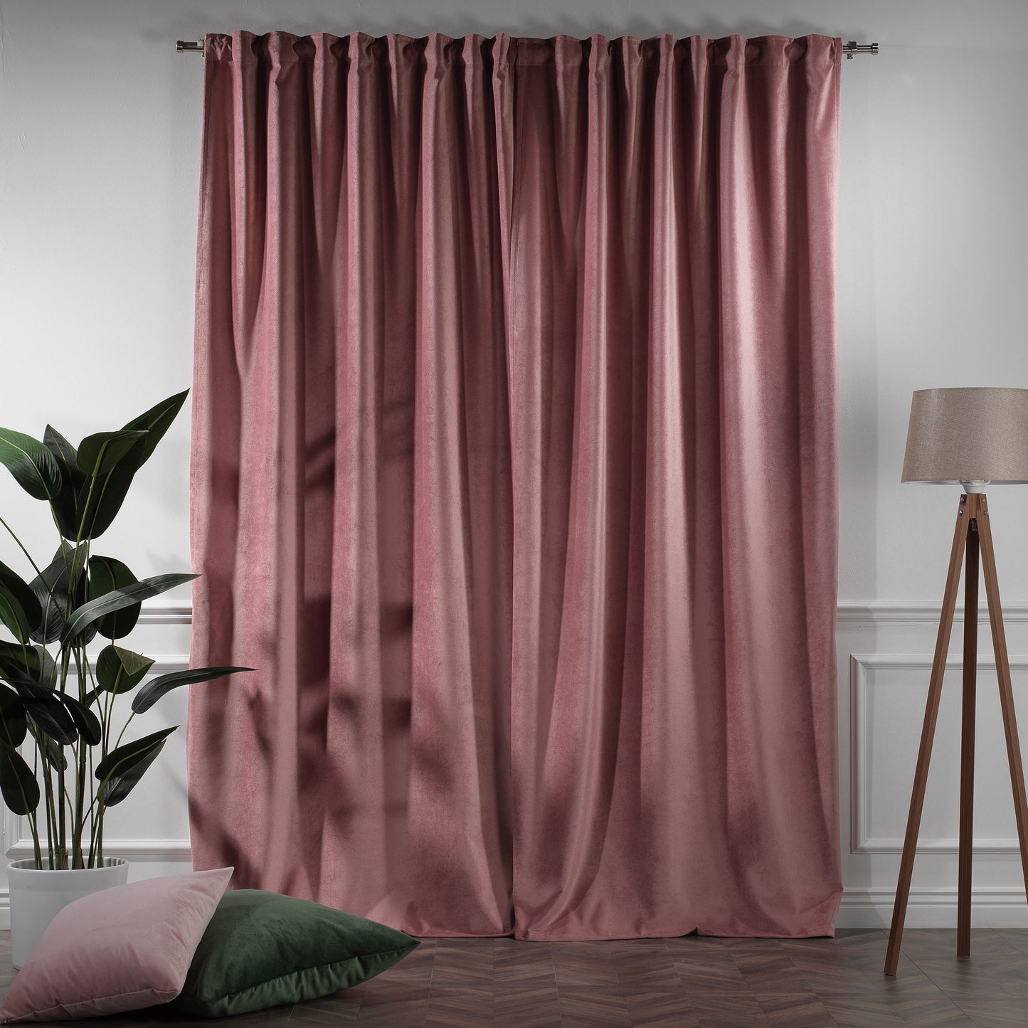 3S Brother's Solid Luxury Matte Velvet Soft Curtains Set of 2 Panels Hanging Back Tap & Rod Pocket Home D¨¦cor Bedroom Kitchen Office Windows Room Darkering ( Admiral-Berry-52in x120in )