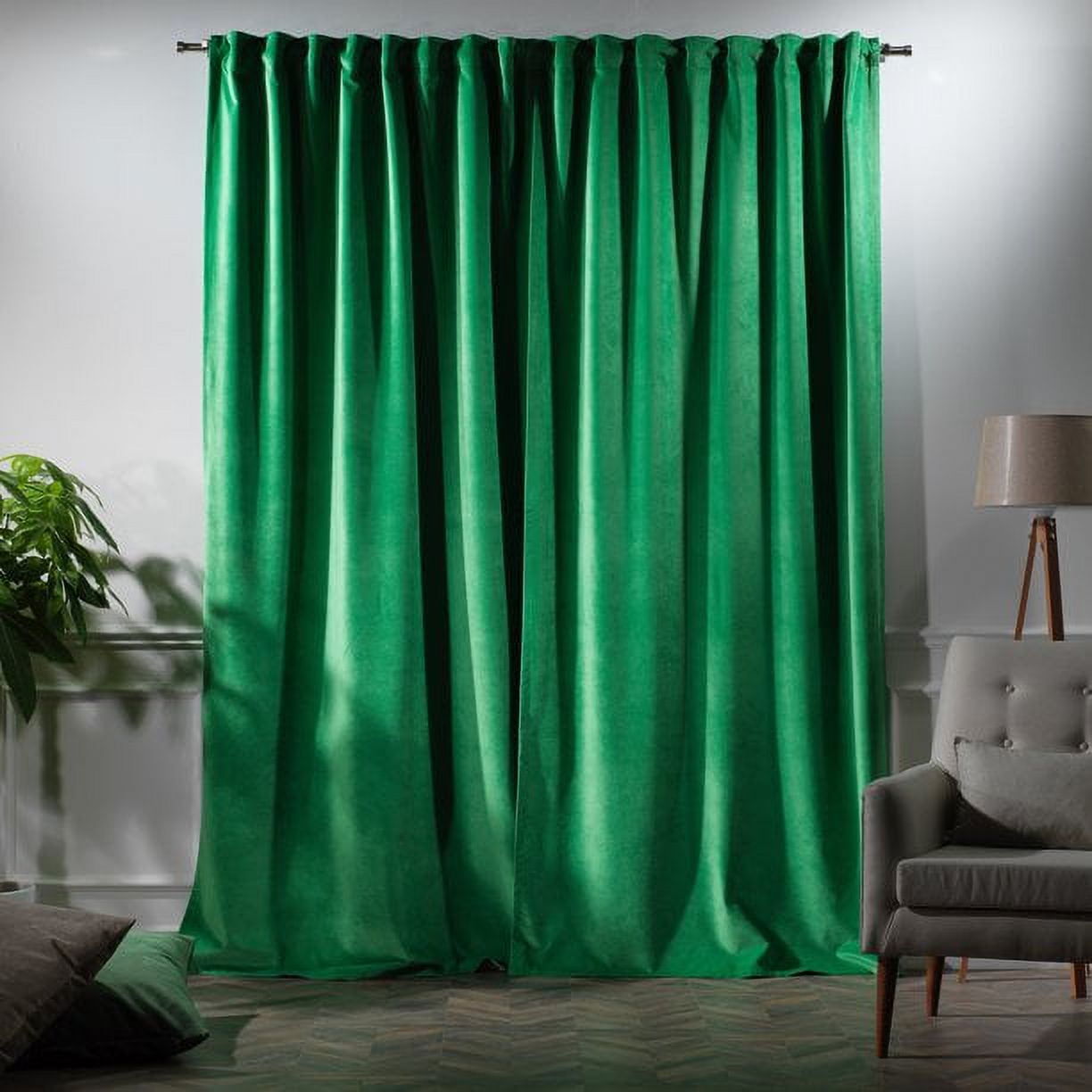 3S Brother's Solid Luxury Matte Velvet Soft Curtains Set of 2 Panels Hanging Back Tap & Rod Pocket Home D¨¦cor Bedroom Kitchen Office Windows Room Darkering ( Admiral-Berry-52in x120in )