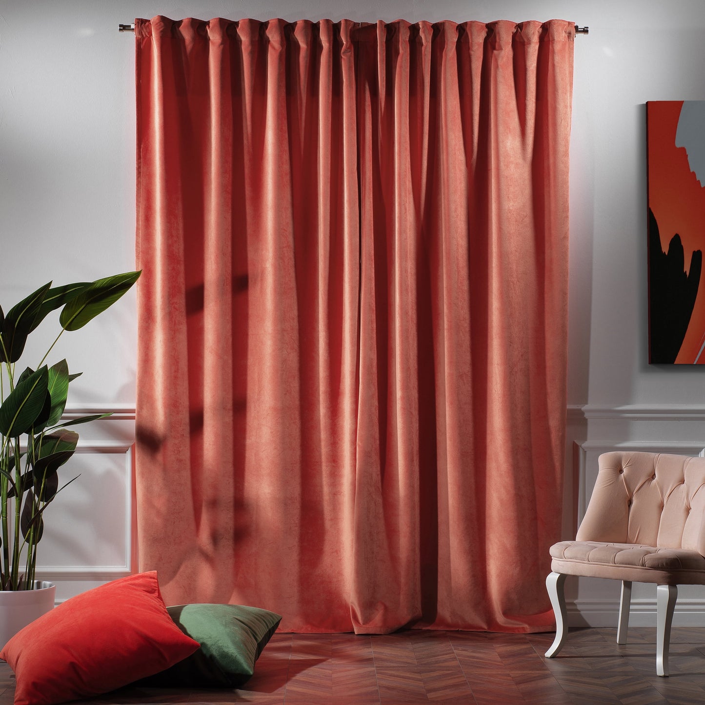 3S Brother's Solid Luxury Matte Velvet Soft Curtains Set of 2 Panels Hanging Back Tap & Rod Pocket Home D¨¦cor Bedroom Kitchen Office Windows Room Darkering ( Admiral-Berry-52in x120in )