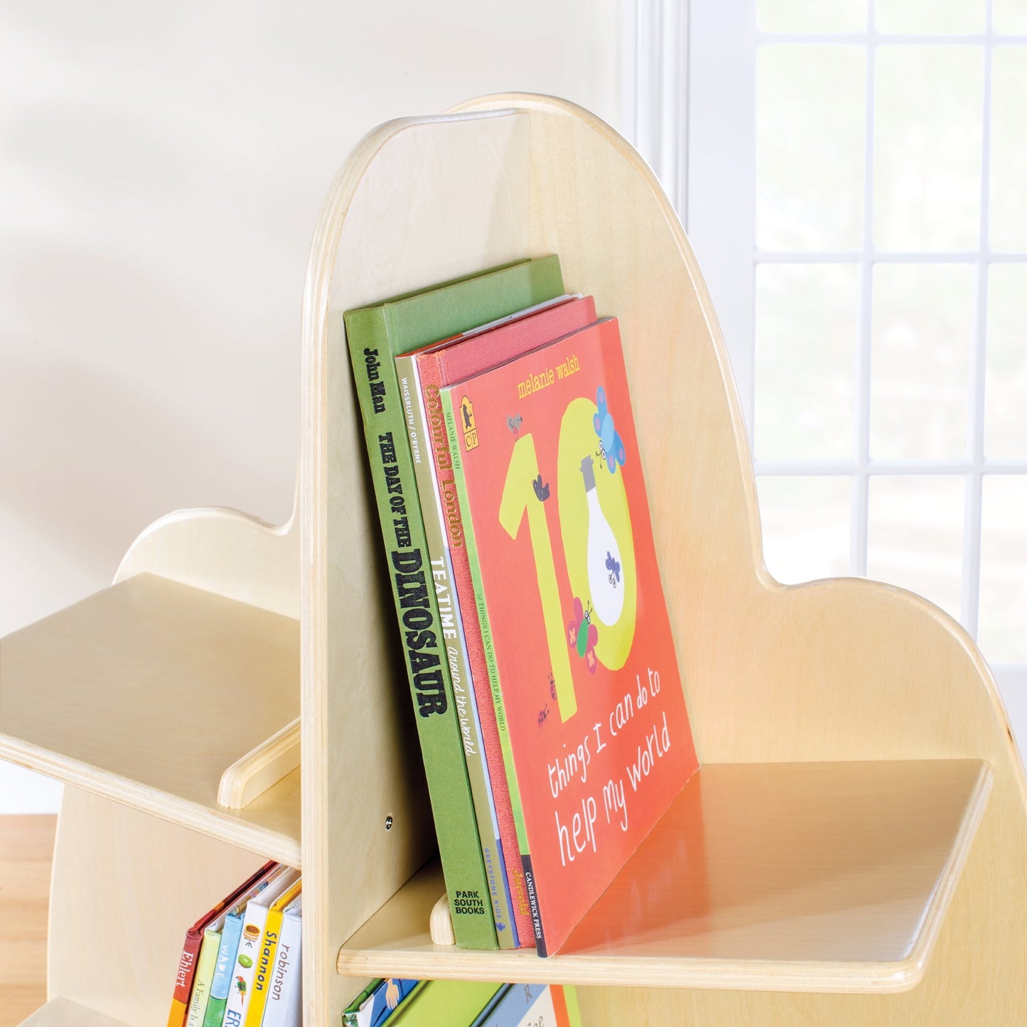 Guidecraft EdQ Reading Tree - Natural: Wooden Standing Bookshelf for Kids', Book Rack for Toys and School Supplies in Homeschool