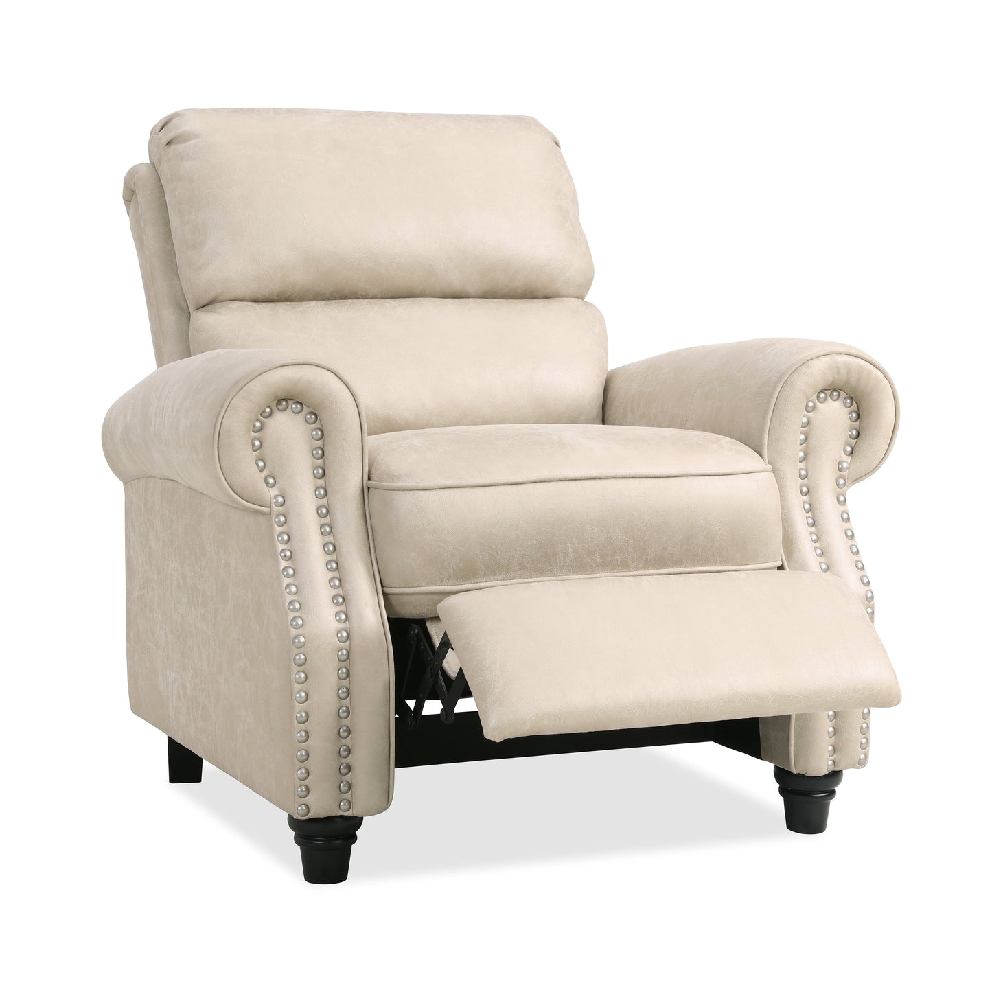Homesvale Cari Tan Faux Leather Push Back Recliner Chair