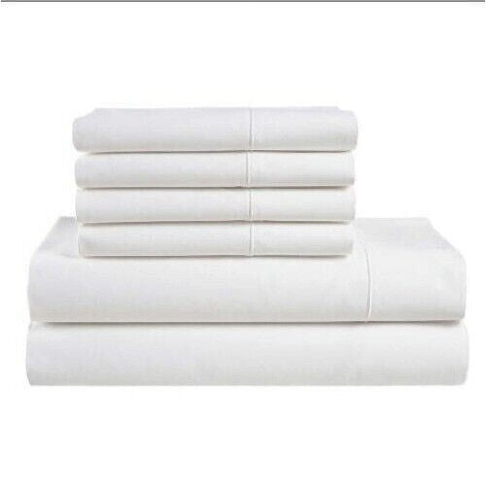 Hotel Signature 800 Thread Count XL Staple Cotton Sheet Set 6-Piece, White Queen