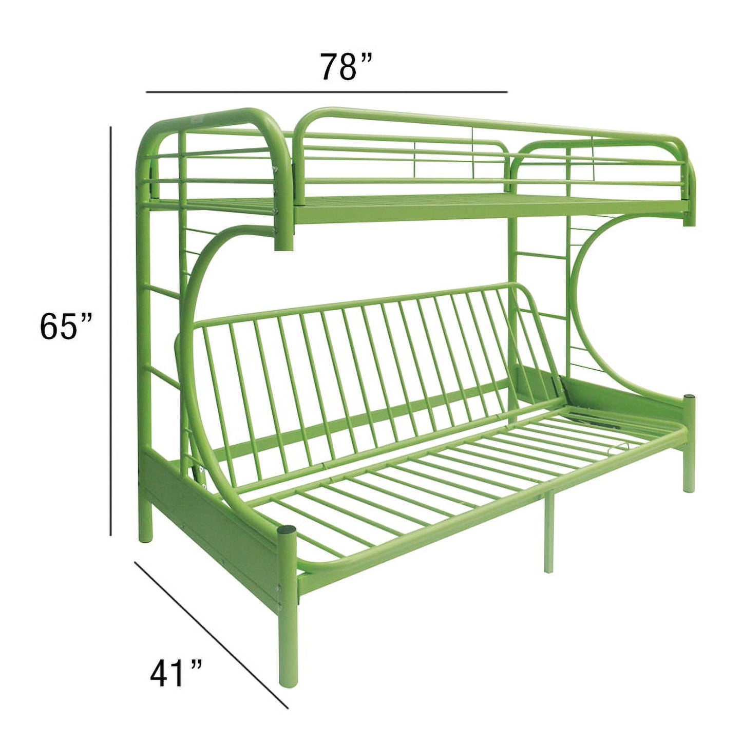Acme Furniture Eclipse Twin over Full Futon Bunk Bed in Green