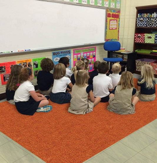 5' x 12' - Tropical Orange ~ Kids Crazy Carpet Home & School Area Rugs | People & Pet Friendly ¨C R2X Stain Resistance & Odor Reduction