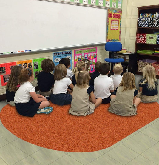 5' x 8' Oval - Tropical Orange ~ Kids Crazy Carpet Home & School Area Rugs | People & Pet Friendly ¨C R2X Stain Resistance & Odor Reduction