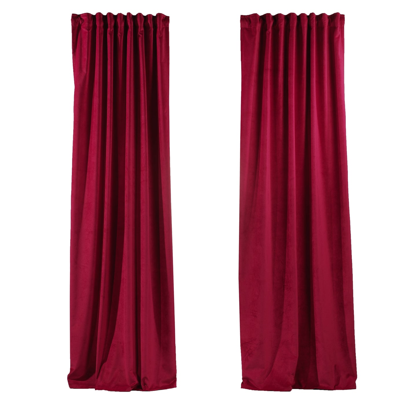 3S Brother's Solid Luxury Matte Velvet Soft Curtains Set of 2 Panels Hanging Back Tap & Rod Pocket Home D¨¦cor Bedroom Kitchen Office Windows Room Darkering ( Admiral-Berry-52in x120in )