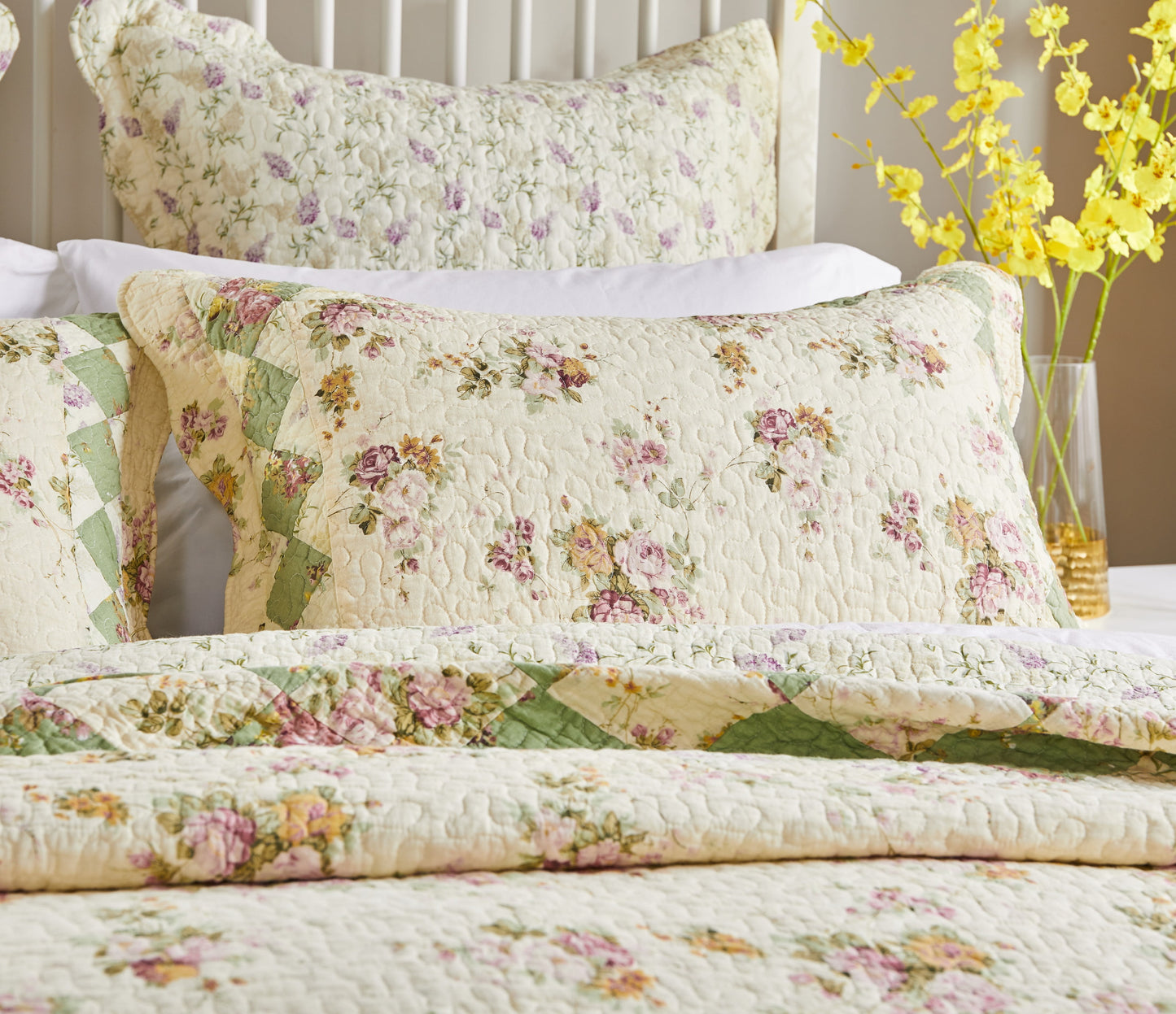 Greenland Home Fashions Bliss 100% Cotton Reversible Quilt Set