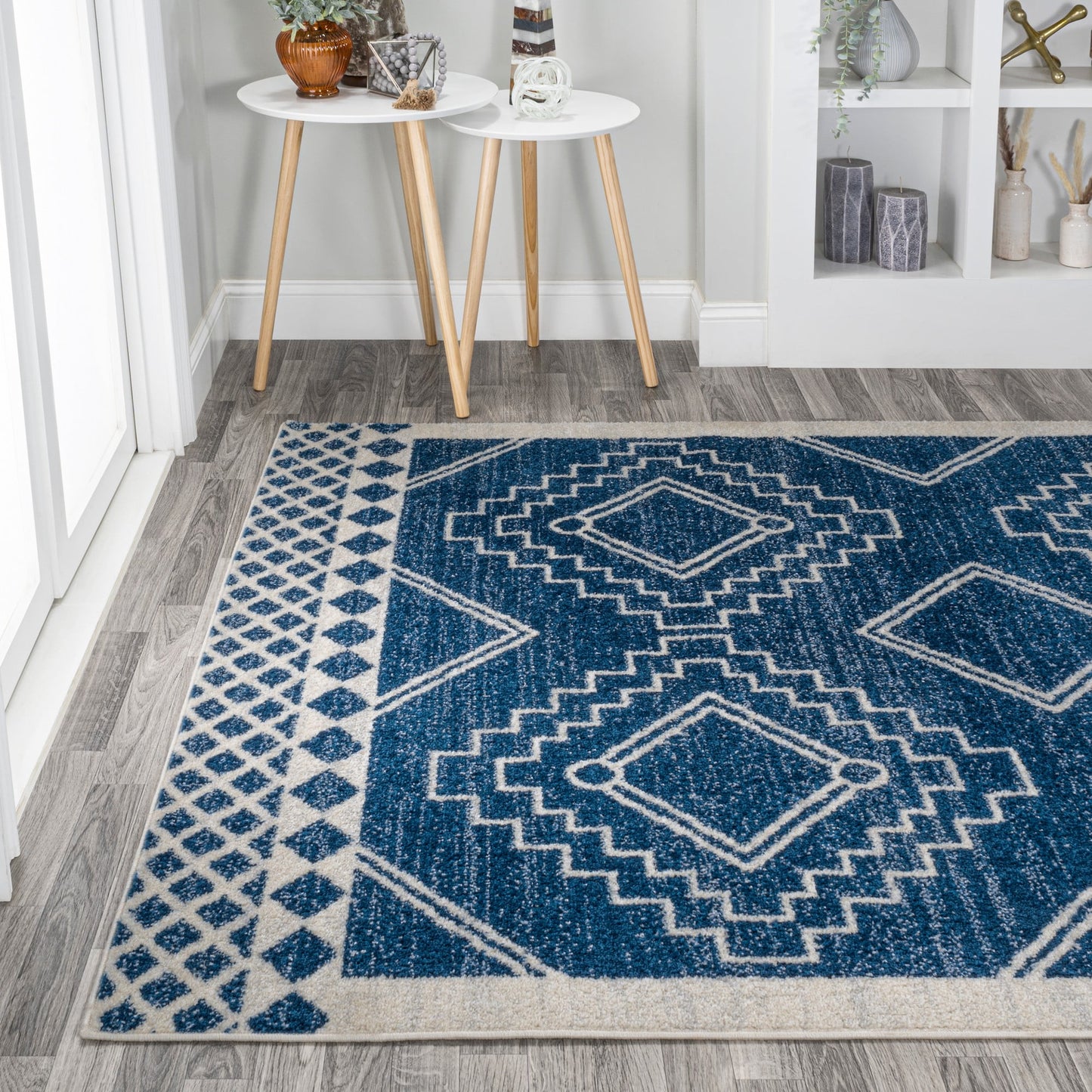 Amir Moroccan Beni Souk Navy/Ivory 5 ft. x 8 ft. Area Rug