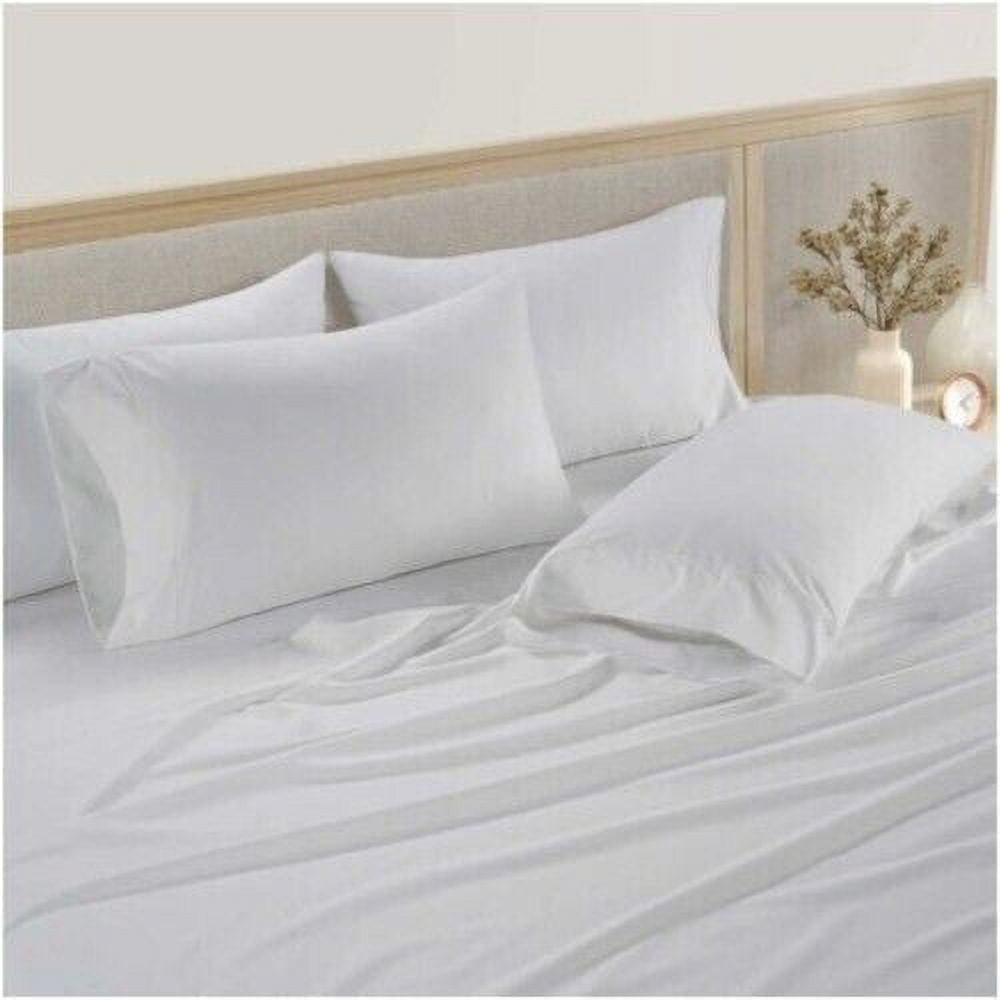 Hotel Signature 800 Thread Count XL Staple Cotton Sheet Set 6-Piece, White Queen