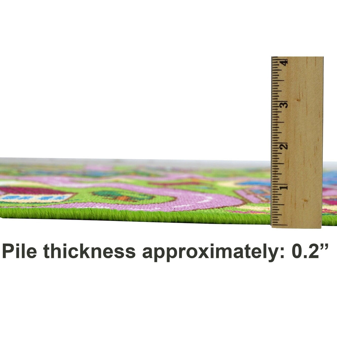 HR City Map Kids Car Road Rug - Non-Slip Play Mat for Classroom and Baby Room Pink, Green 8' x 10'