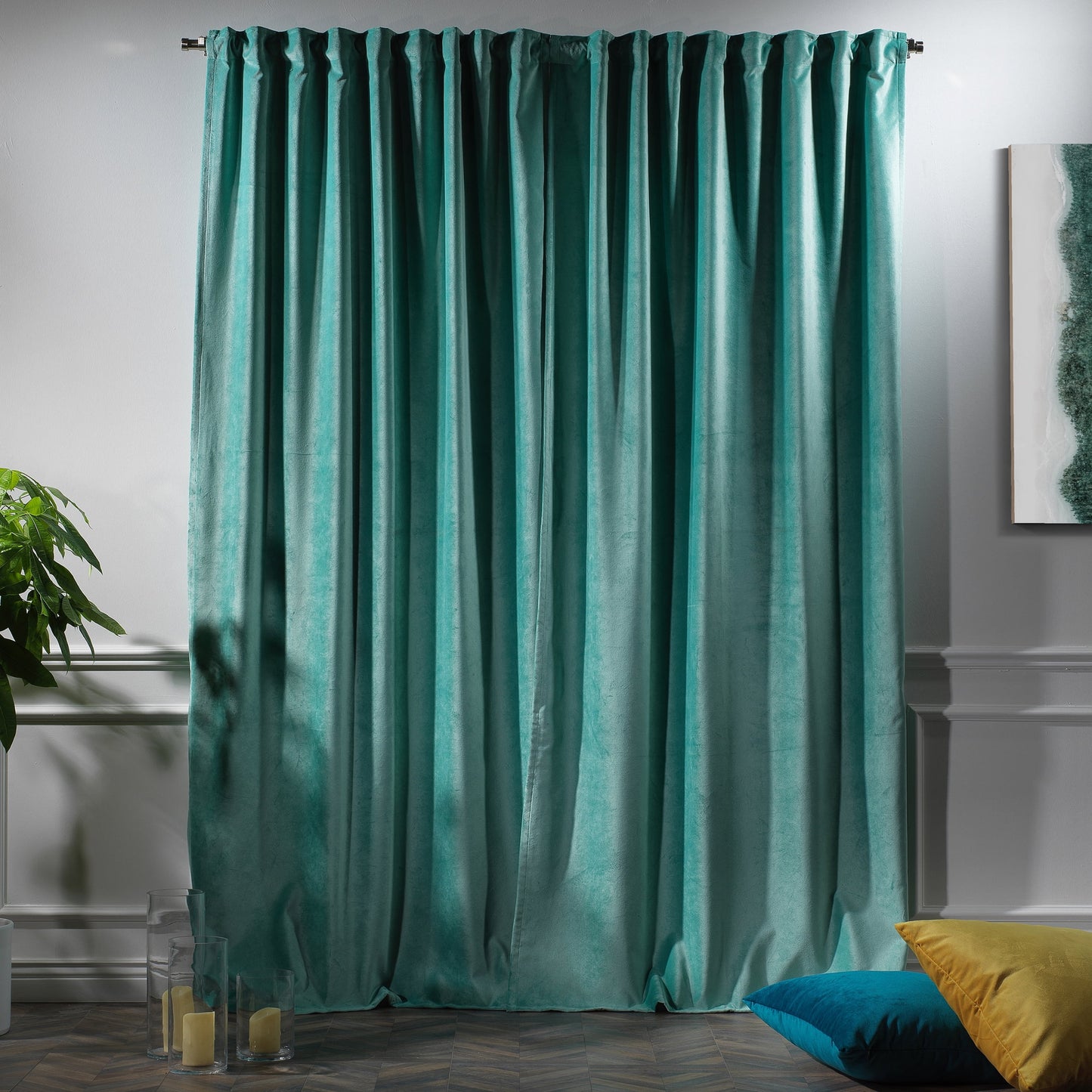 3S Brother's Solid Luxury Matte Velvet Soft Curtains Set of 2 Panels Hanging Back Tap & Rod Pocket Home D¨¦cor Bedroom Kitchen Office Windows Room Darkering ( Admiral-Berry-52in x120in )