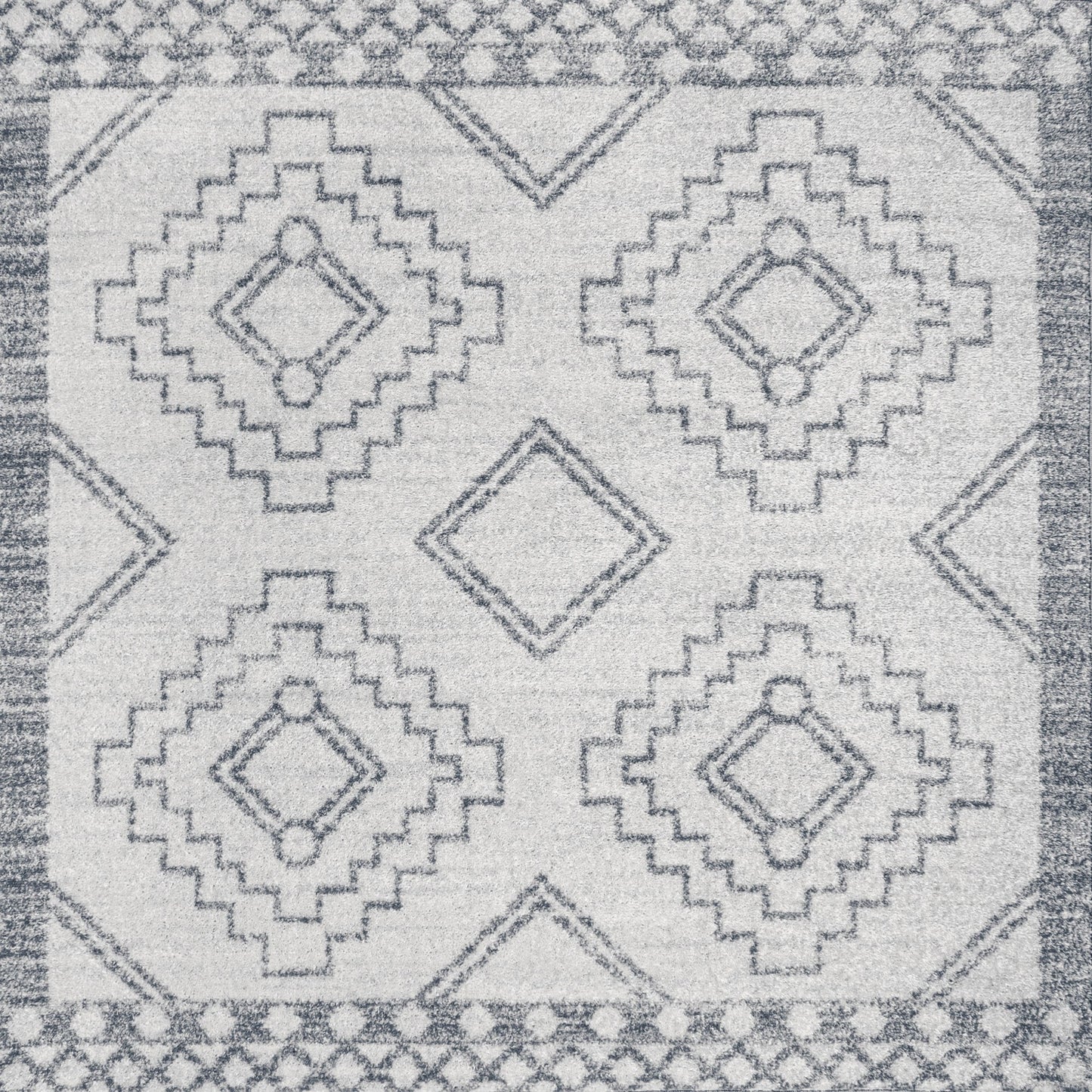 Amir Moroccan Beni Souk Cream/Gray 4' Square Area Rug