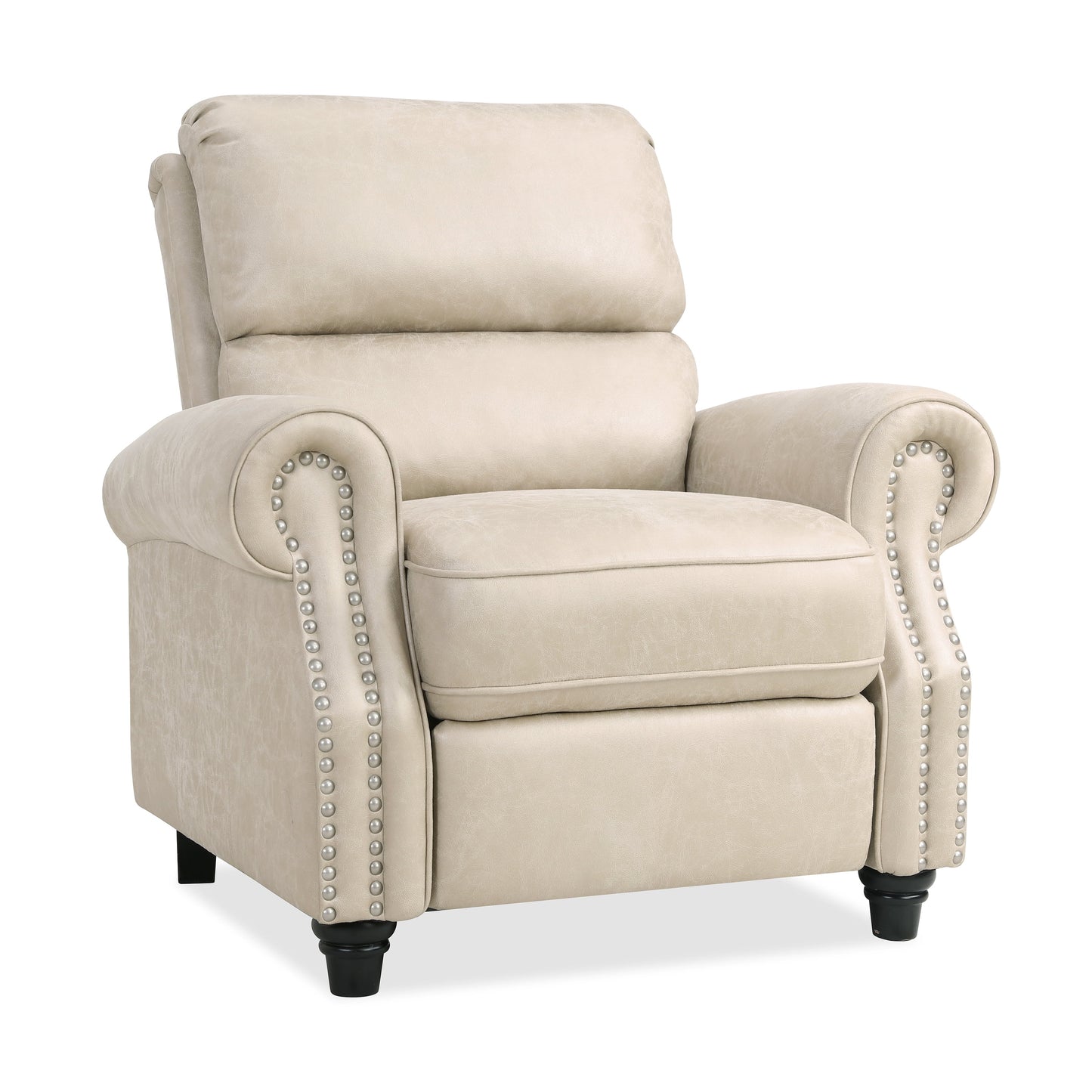 Homesvale Cari Tan Faux Leather Push Back Recliner Chair