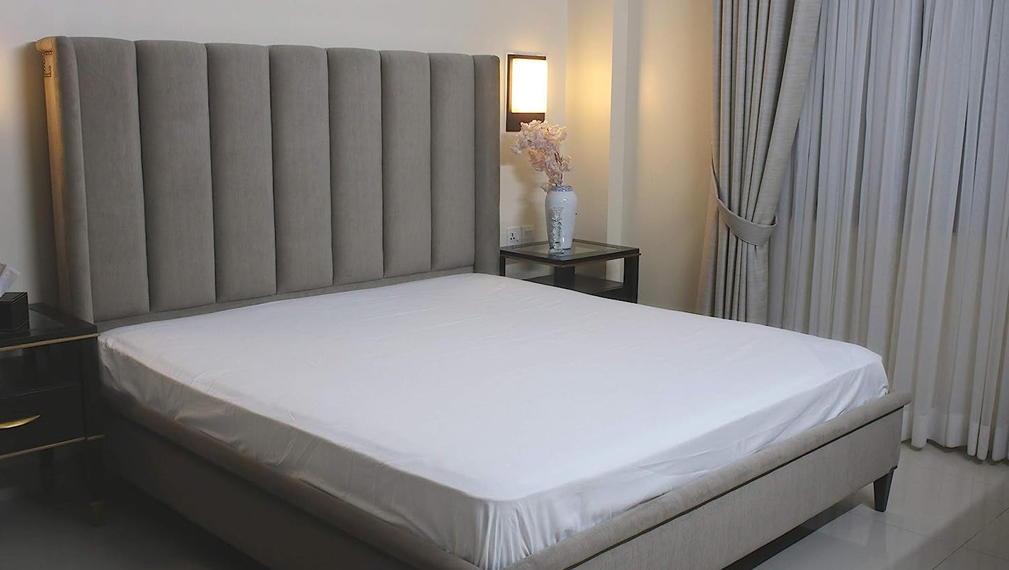 4 Pcs Hospital Bed Sheets Bulk, White Fitted Bed Sheets 39in X 84in X 10in Inch Deep Pocket, 100% Cotton Sheets with Elastic All Around, 400TC Twin-XXL Sheets for Massage Table, Home & Hotels.