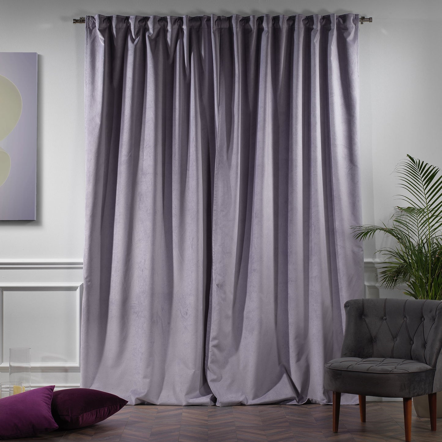 3S Brother's Solid Luxury Matte Velvet Soft Curtains Set of 2 Panels Hanging Back Tap & Rod Pocket Home D¨¦cor Bedroom Kitchen Office Windows Room Darkering ( Admiral-Berry-52in x120in )