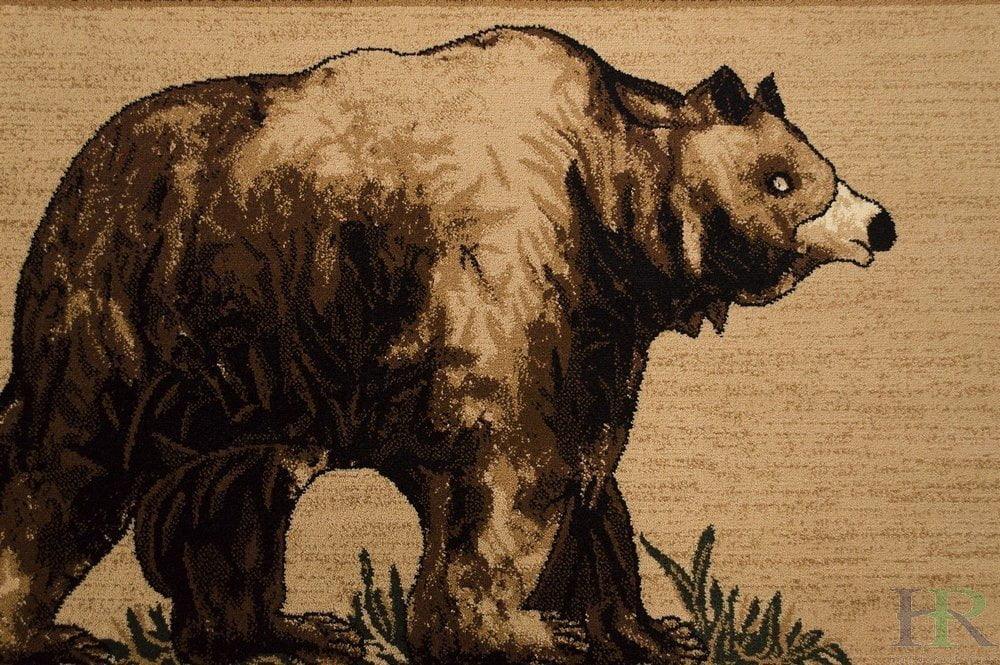 Handcraft Rugs Cabin Rug Lodge, Cabin Nature and Animals Area Rug Modern Geometric Design Cabin Area Rug Abstract, Multicolor Design Fish/Bear/Cabin/Southwestern Pattern 8x10 feet