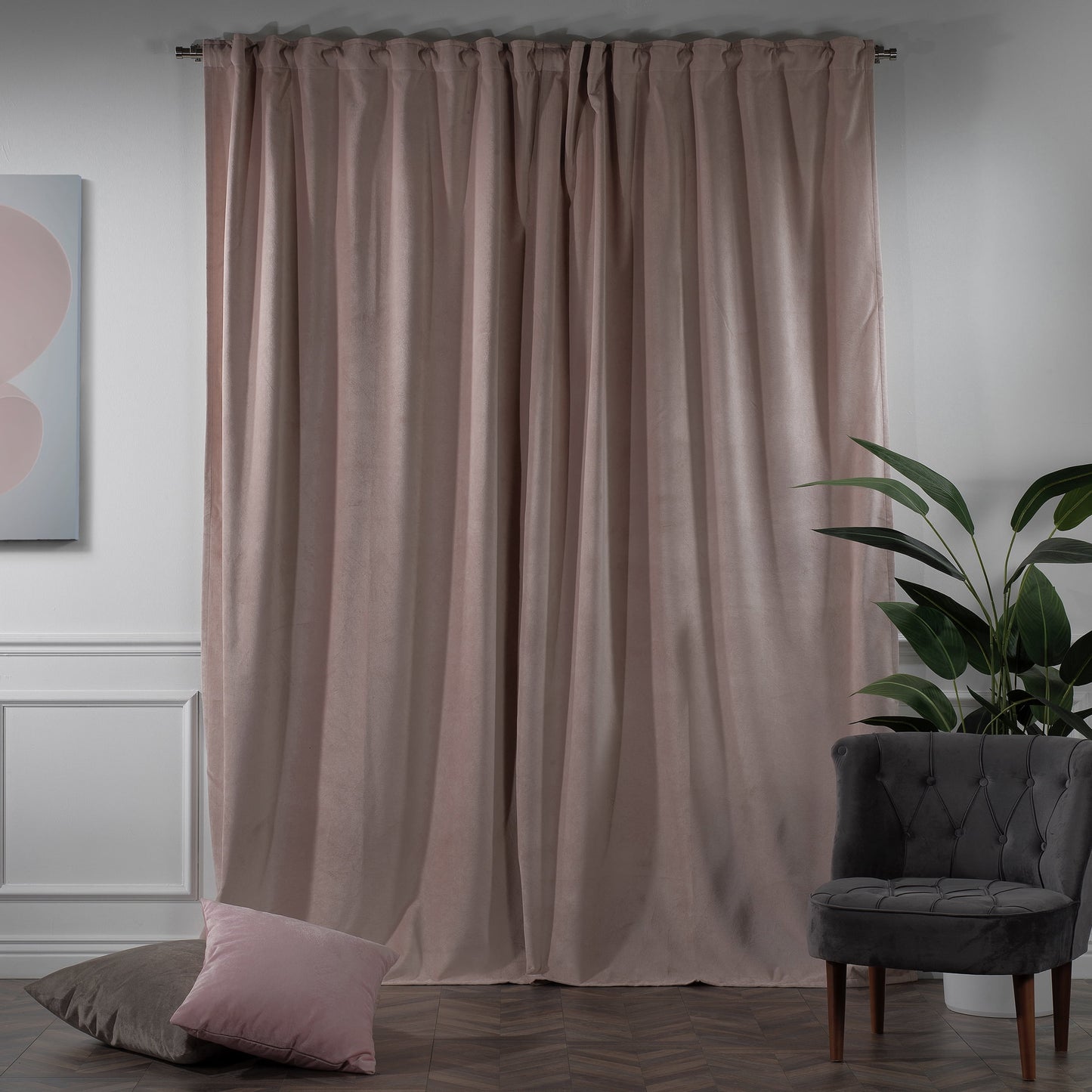 3S Brother's Solid Luxury Matte Velvet Soft Curtains Set of 2 Panels Hanging Back Tap & Rod Pocket Home D¨¦cor Bedroom Kitchen Office Windows Room Darkering ( Admiral-Berry-52in x120in )
