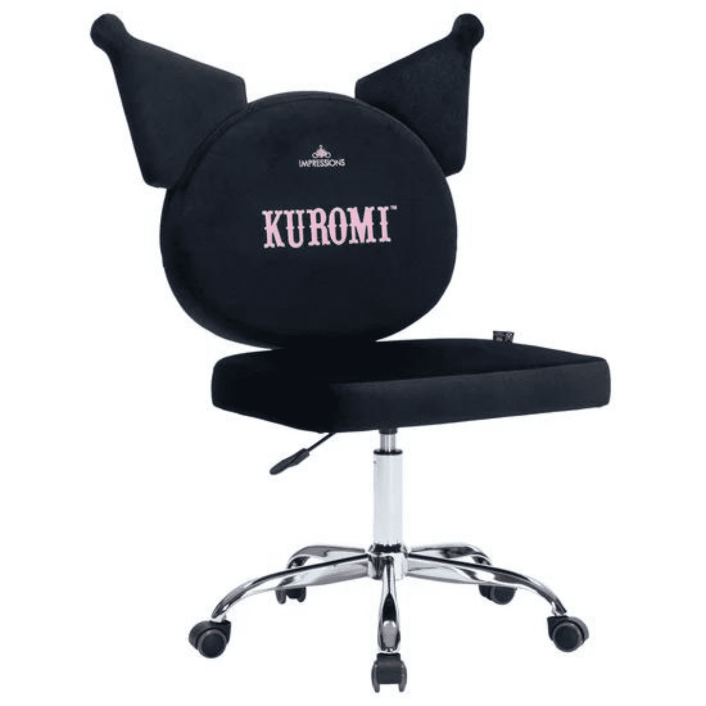 Impressions Vanity Kuromi's Adjustable Swivel Desk Chair, Ideal for Makeup Vanity (Black)