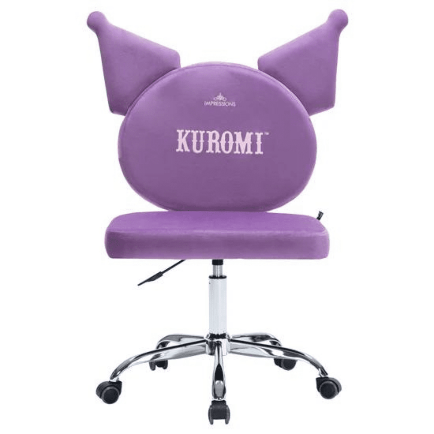 Impressions Vanity Kuromi Armless Swivel Desk Chair, Vanity Chair with Adjustable Height (Lilac)