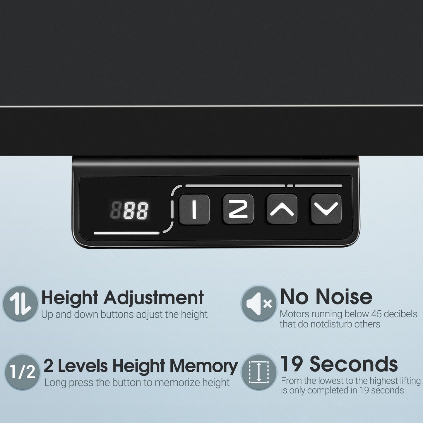 Homall 48in ¡Á 24in Electric Height Adjustable Standing Desk Home Office Computer Desk Memory Preset with T-Shaped Metal Bracket, Black