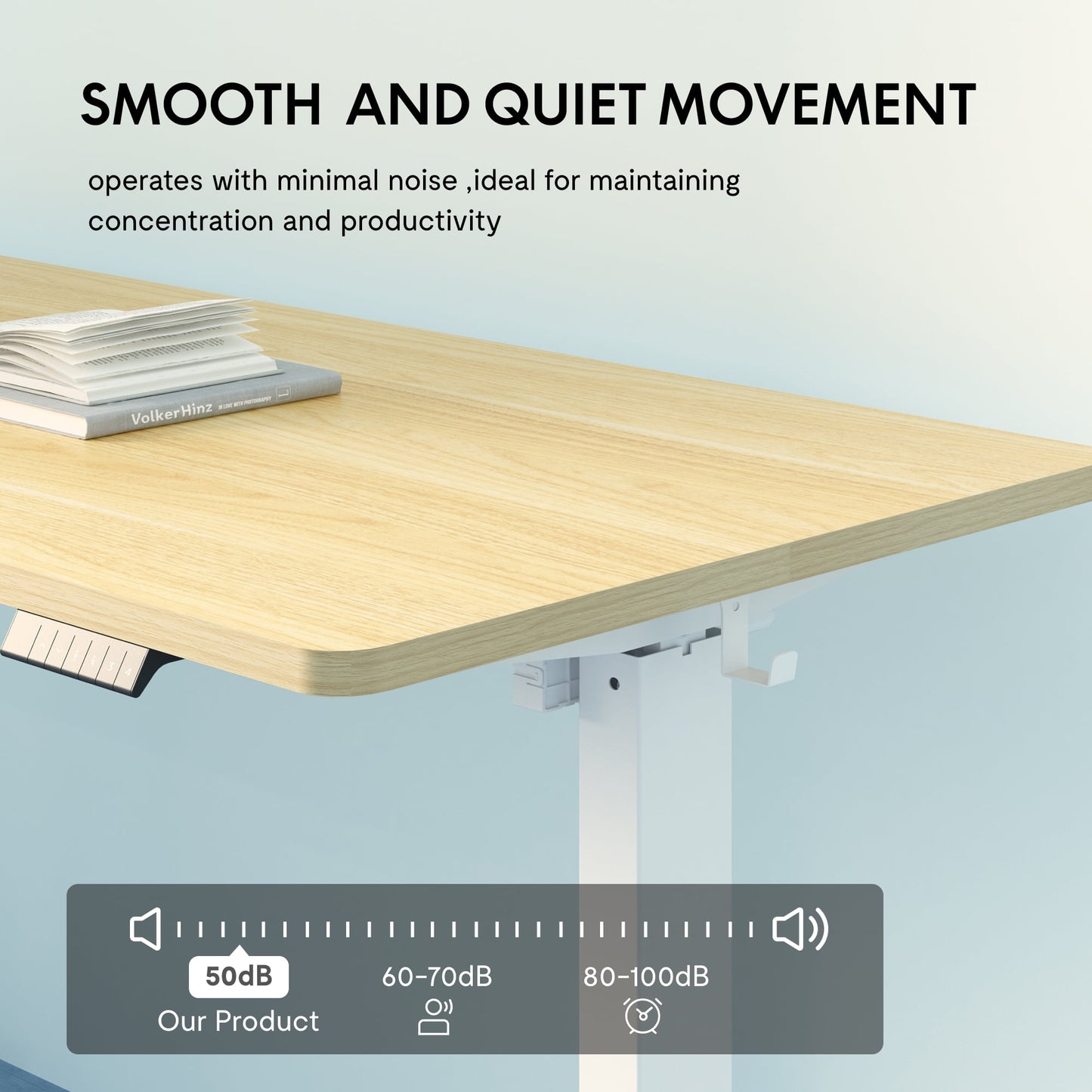 ACTIVESIT 55in x28in Home Office Height Adjustable Standing Desk with Hooks, Ergonomic Electric 2-Stage Stand Up Computer Desk, White and Maple