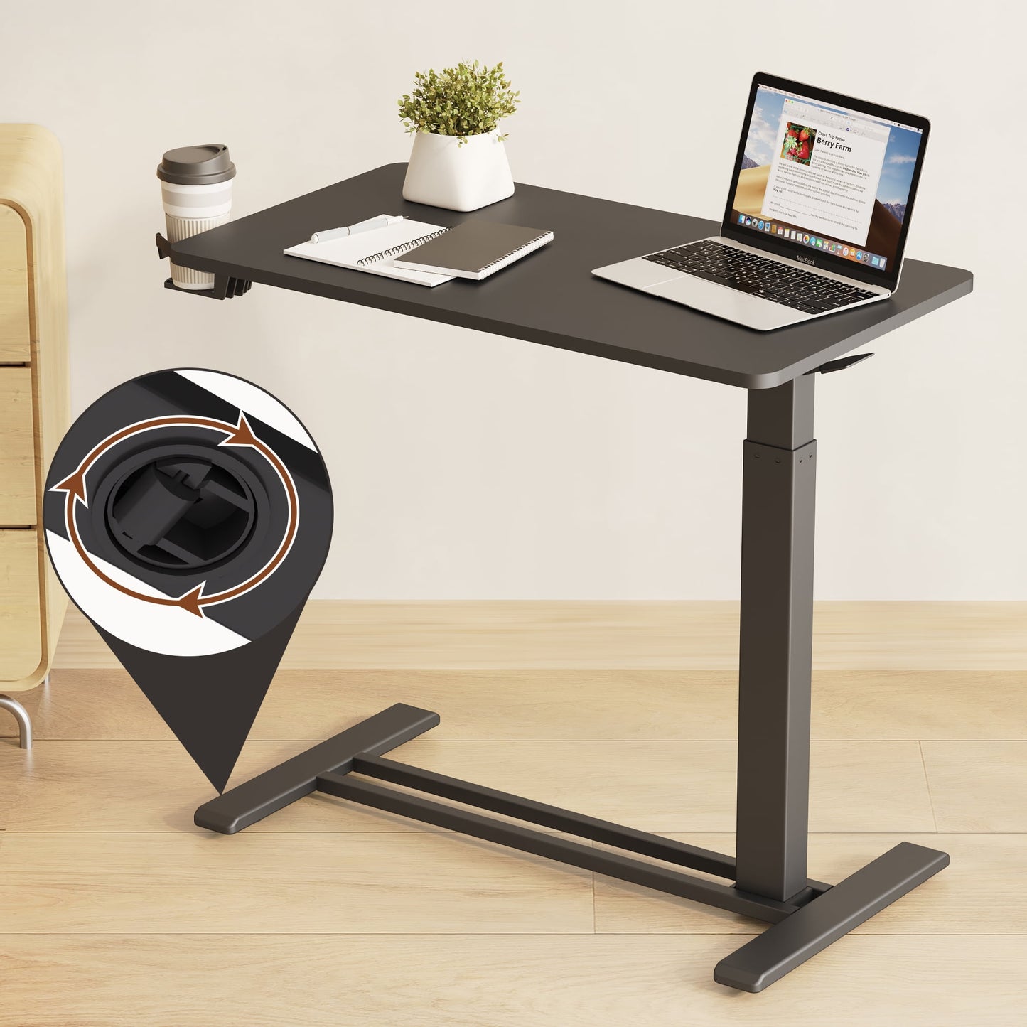 ACTIVESIT 55in x28in Home Office Height Adjustable Standing Desk with Hooks, Ergonomic Electric 2-Stage Stand Up Computer Desk, White and Black