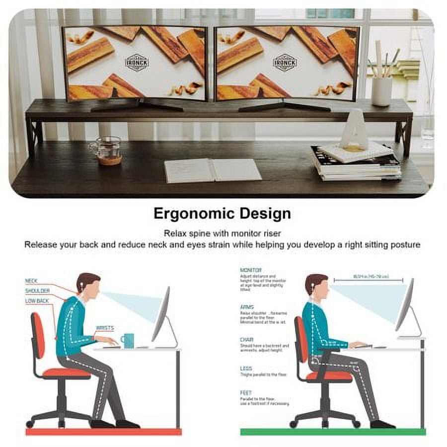 IRONCK Computer Desk 47in with Keyboard Tray, Modern Industrial Home Office PC Desk Study Writing Table with Monitor Stand Storage Shelf, Black