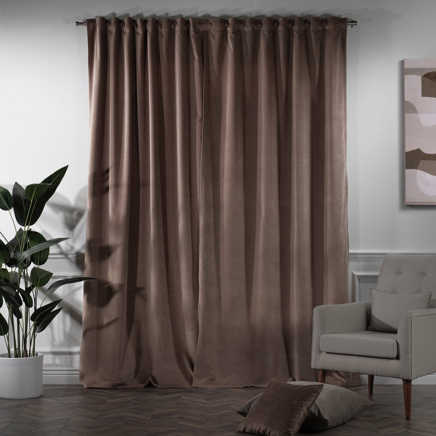 3S Brother's Solid Luxury Matte Velvet Soft Curtains Set of 2 Panels Hanging Back Tap & Rod Pocket Home D¨¦cor Bedroom Kitchen Office Windows Room Darkering ( Admiral-Berry-52in x120in )