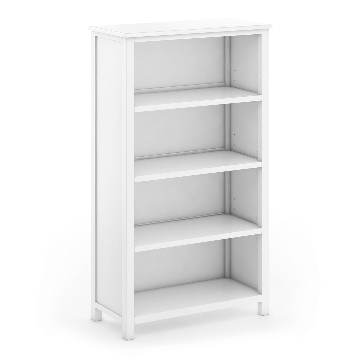 Guidecraft Kids' Taiga Deluxe 4 Shelf Bookshelf - White: Children's Bedroom Bookshelf for Book and Toy Storage, Adjustable Shelving