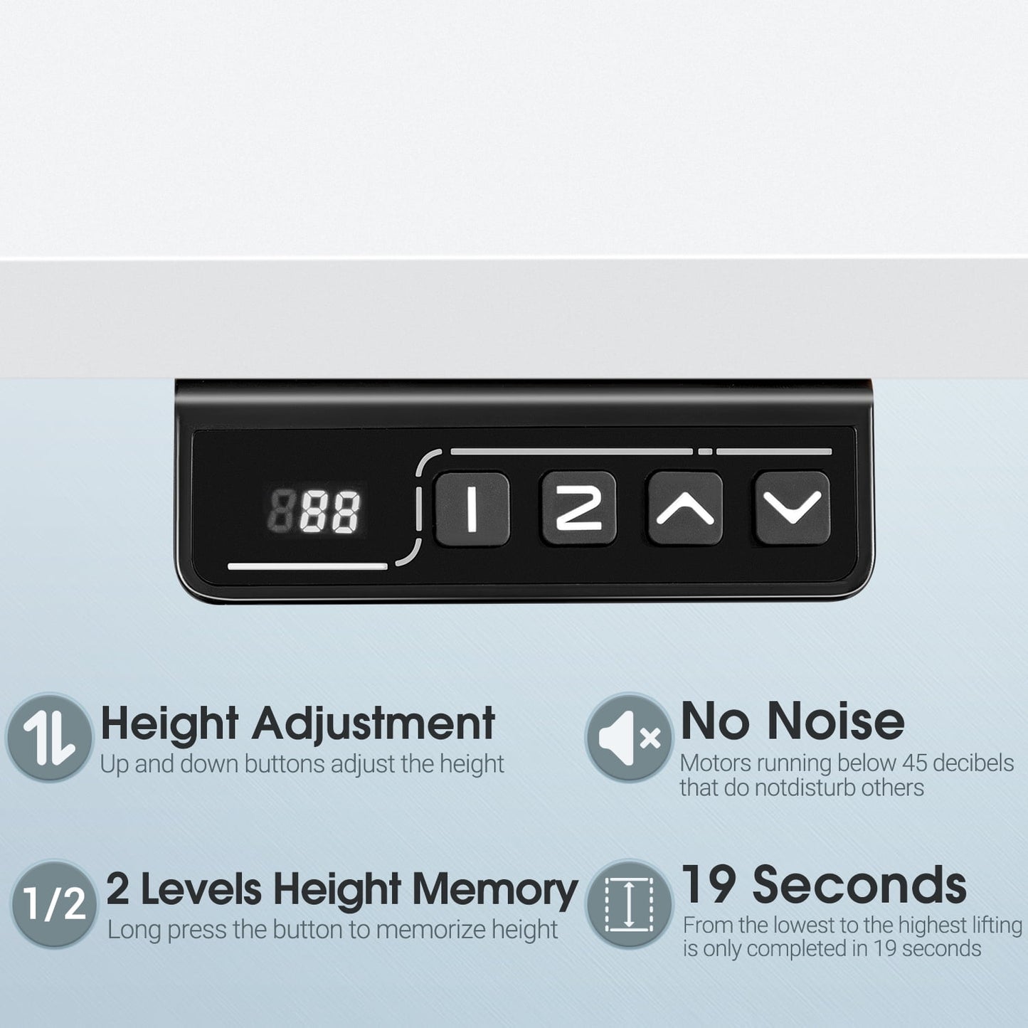 Homall 48in ¡Á 24in Electric Height Adjustable Standing Desk Home Office Computer Desk Memory Preset with T-Shaped Metal Bracket, White