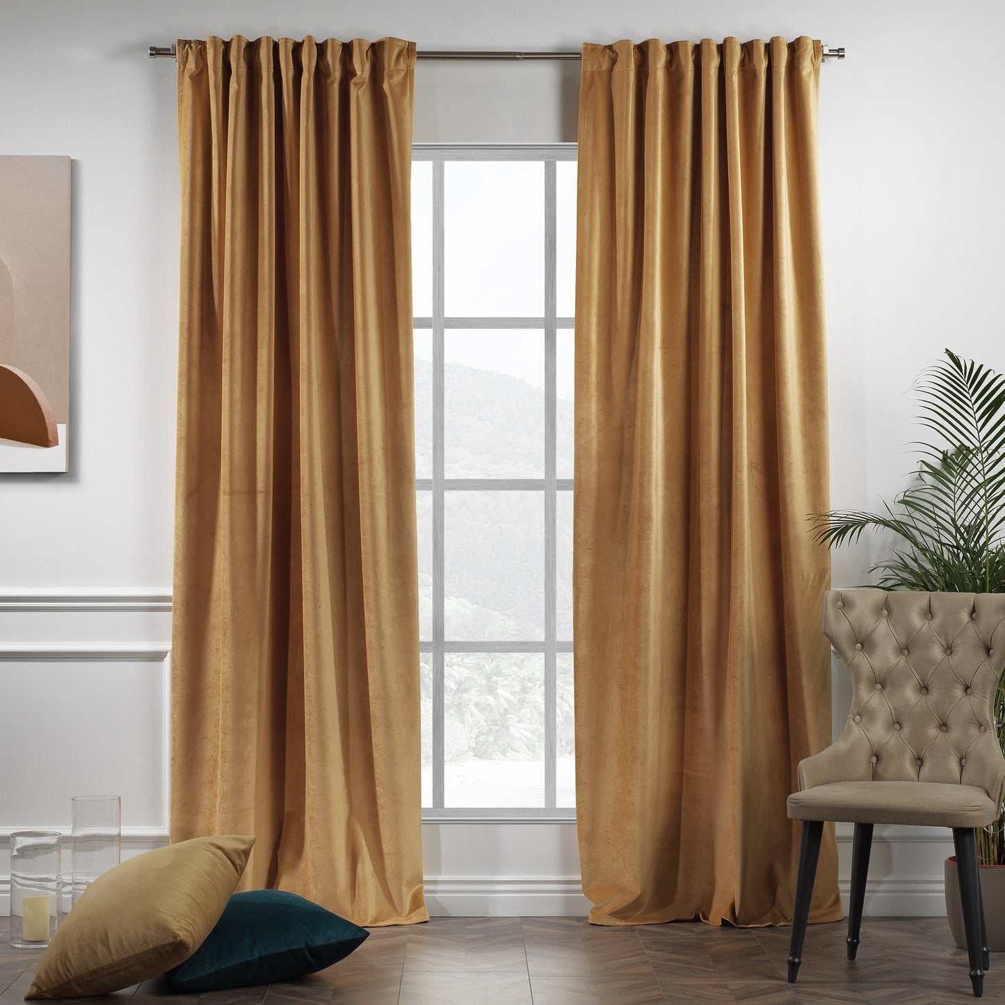 3S Brother's Solid Luxury Matte Velvet Soft Curtains Set of 2 Panels Hanging Back Tap & Rod Pocket Home D¨¦cor Bedroom Kitchen Office Windows Room Darkering ( Admiral-Berry-52in x120in )
