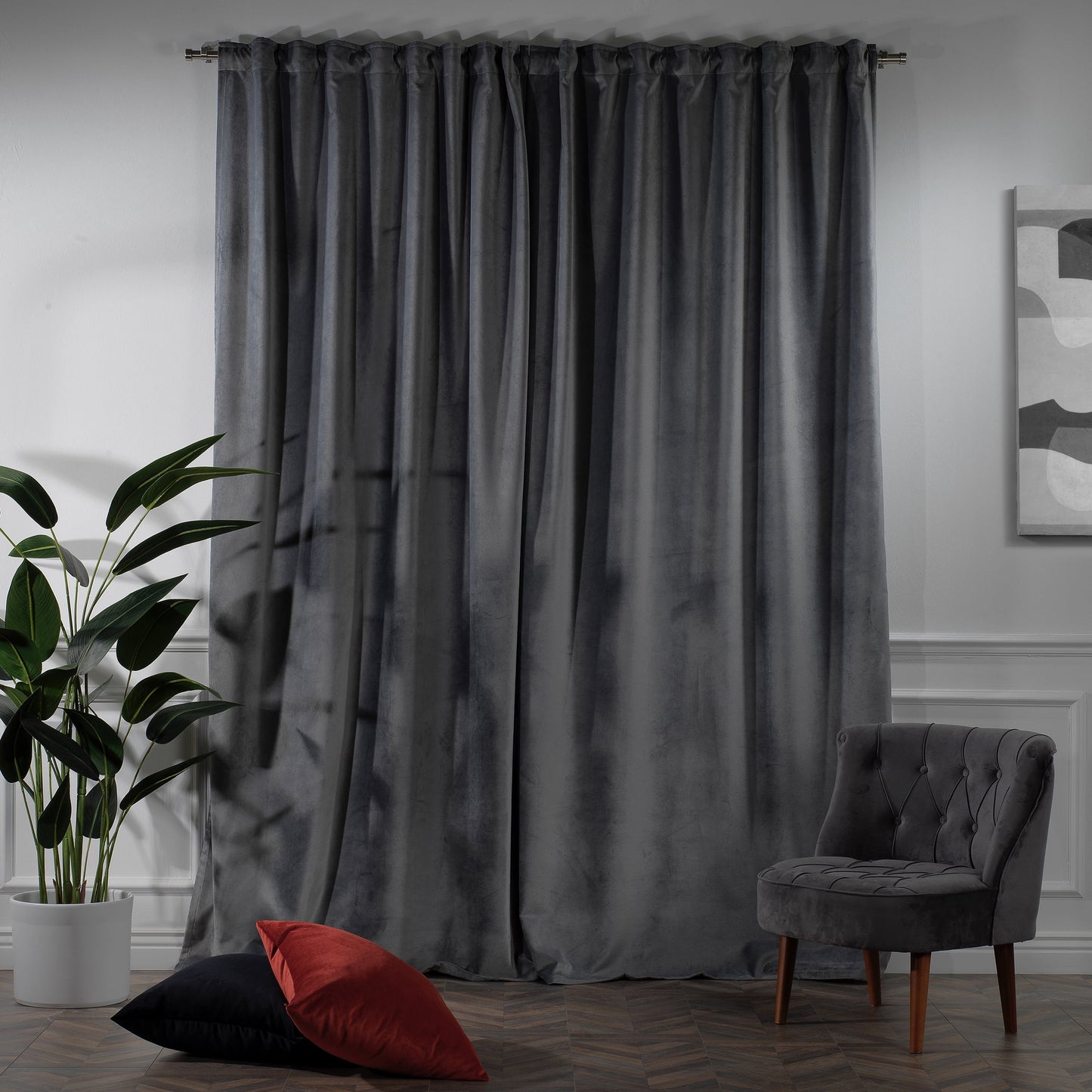 3S Brother's Solid Luxury Matte Velvet Soft Curtains Set of 2 Panels Hanging Back Tap & Rod Pocket Home D¨¦cor Bedroom Kitchen Office Windows Room Darkering ( Admiral-Berry-52in x120in )