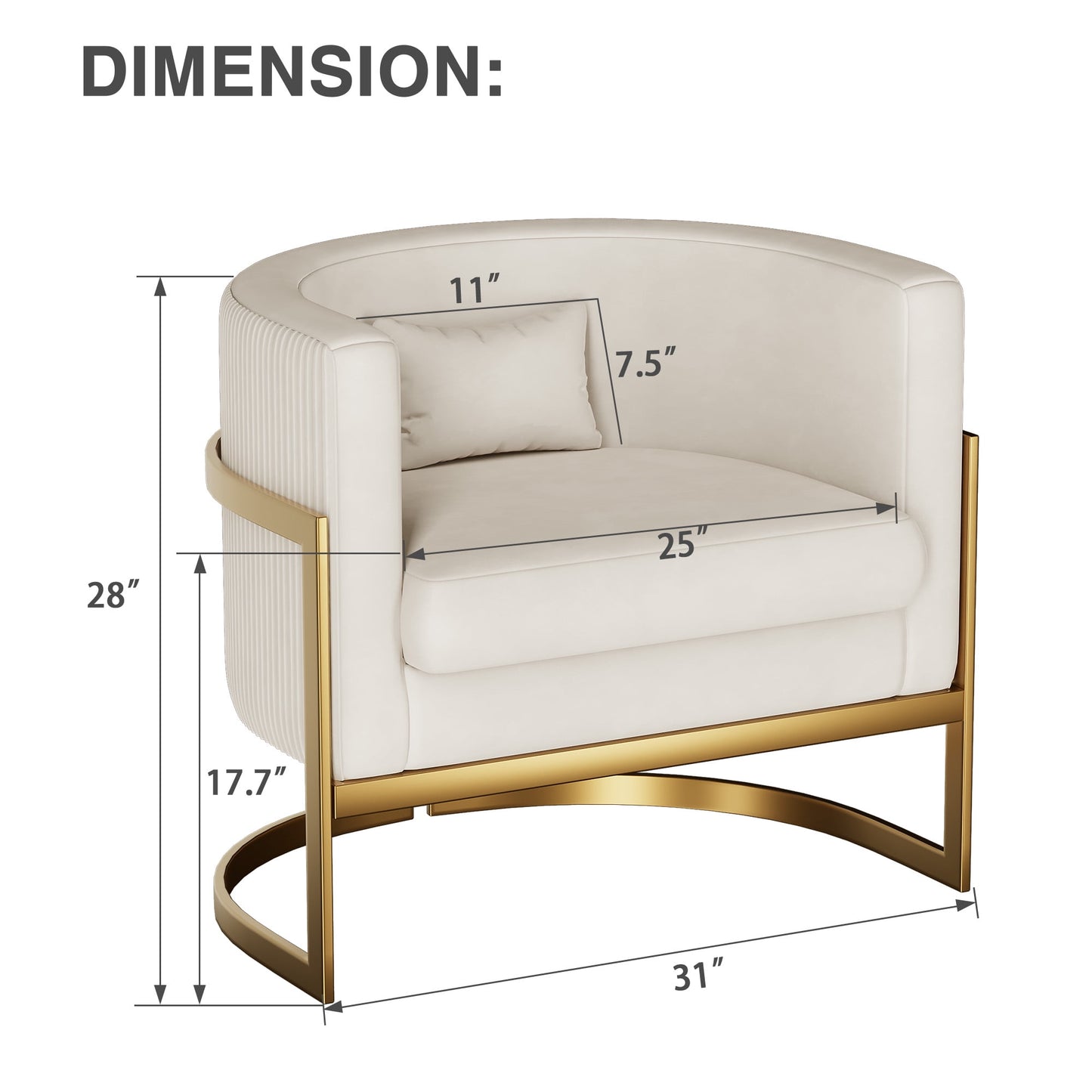 Apeaka Velvet Barrel Living Room Accent Chair, Modern Mid Century Arm Lounge Chairs Single Sofa Tub Bucket Club Chair for Bedroom
