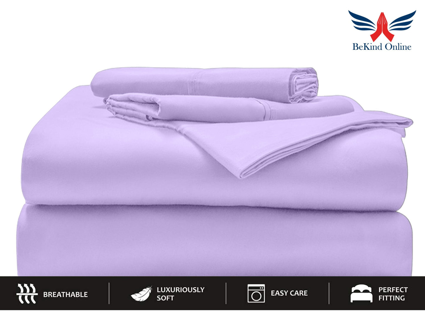 26-INCH EXTRA DEEP POCKETS Split Head CalKing Sheets Sets for Adjustable Bed - 800-Thread Count 100% Egyptian Cotton - 4-PC Set - FlexTop Cal-King 32in Split, Lilac Solid