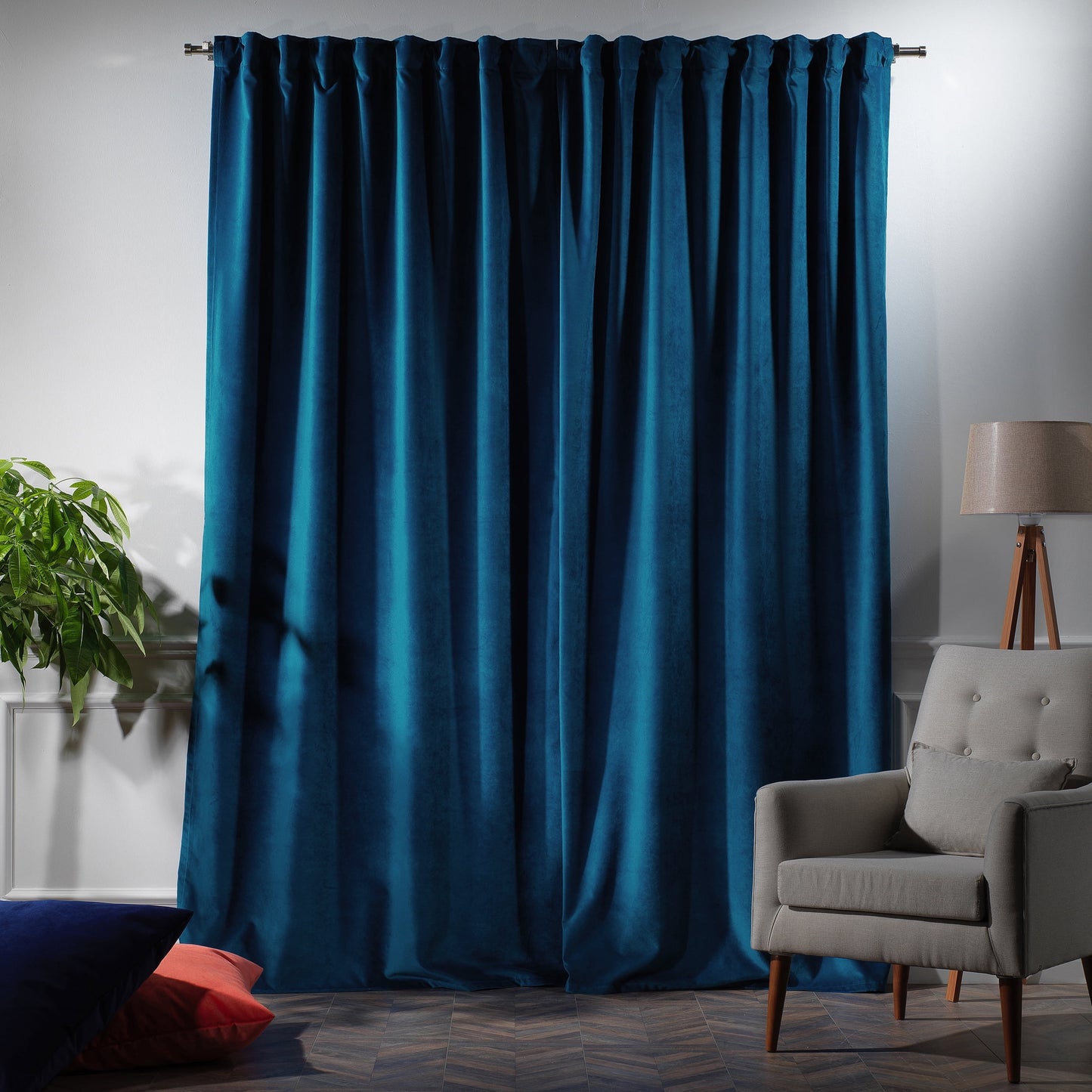 3S Brother's Solid Luxury Matte Velvet Soft Curtains Set of 2 Panels Hanging Back Tap & Rod Pocket Home D¨¦cor Bedroom Kitchen Office Windows Room Darkering ( Admiral-Berry-52in x120in )