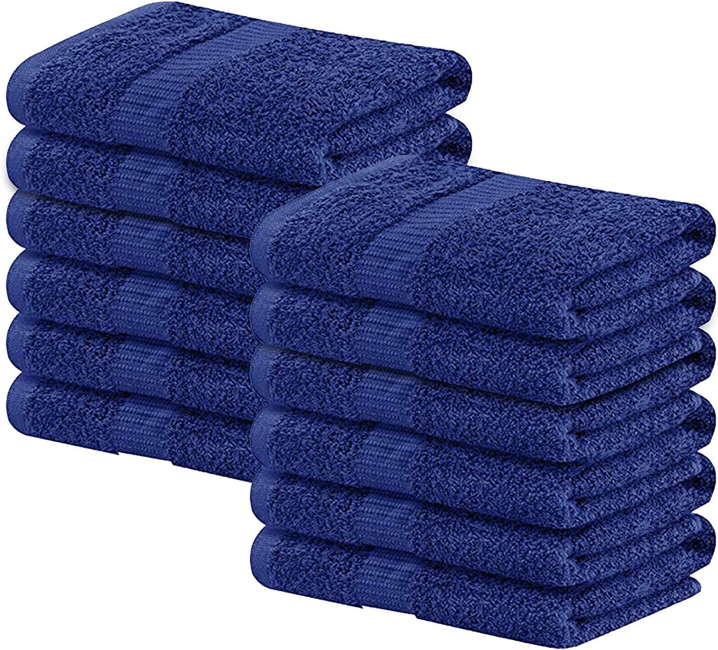 Gold Textile 100% Cotton Washcloth 120 Pack 13x13 inches Navy Blue Ultra Soft, Highly Absorbent