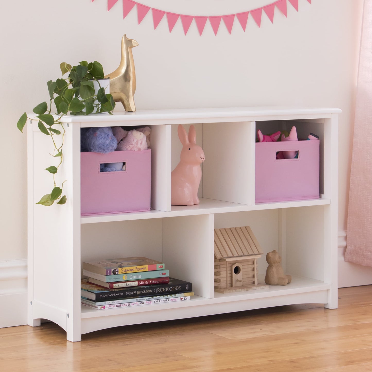 Guidecraft Kids' Classic Bookshelf - White: Children's Wood Playroom Shelving Bookcase for Toys, Cube Organizer and Cubby Storage