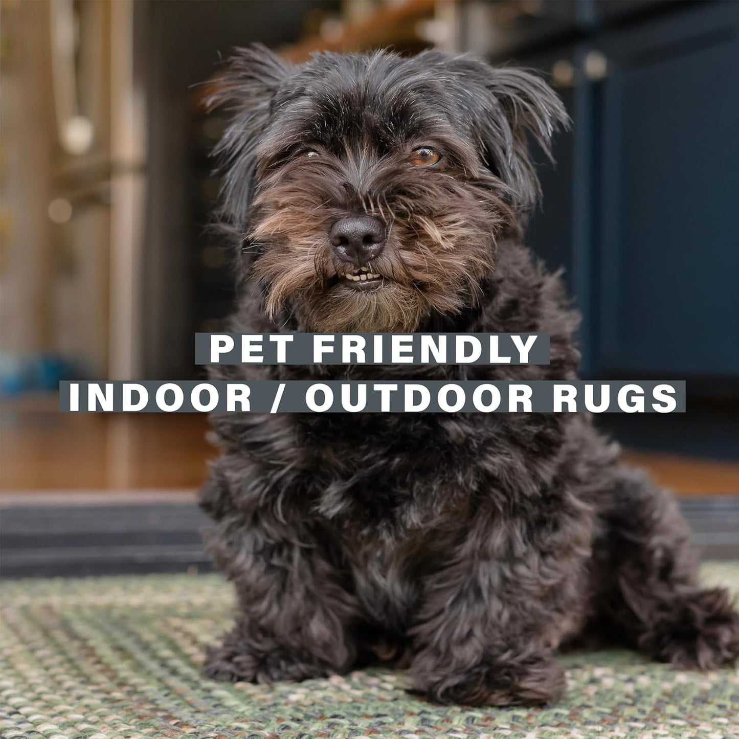 Homespice Cedar Ridge Braided Area Rug Green and Brown, Ideal as Large Rugs for Living Room and Dining Table Rug - UV Treated, Soft, and Flat - Stain Resistant and Waterproof Outdoor Rug, 6x9 Feet