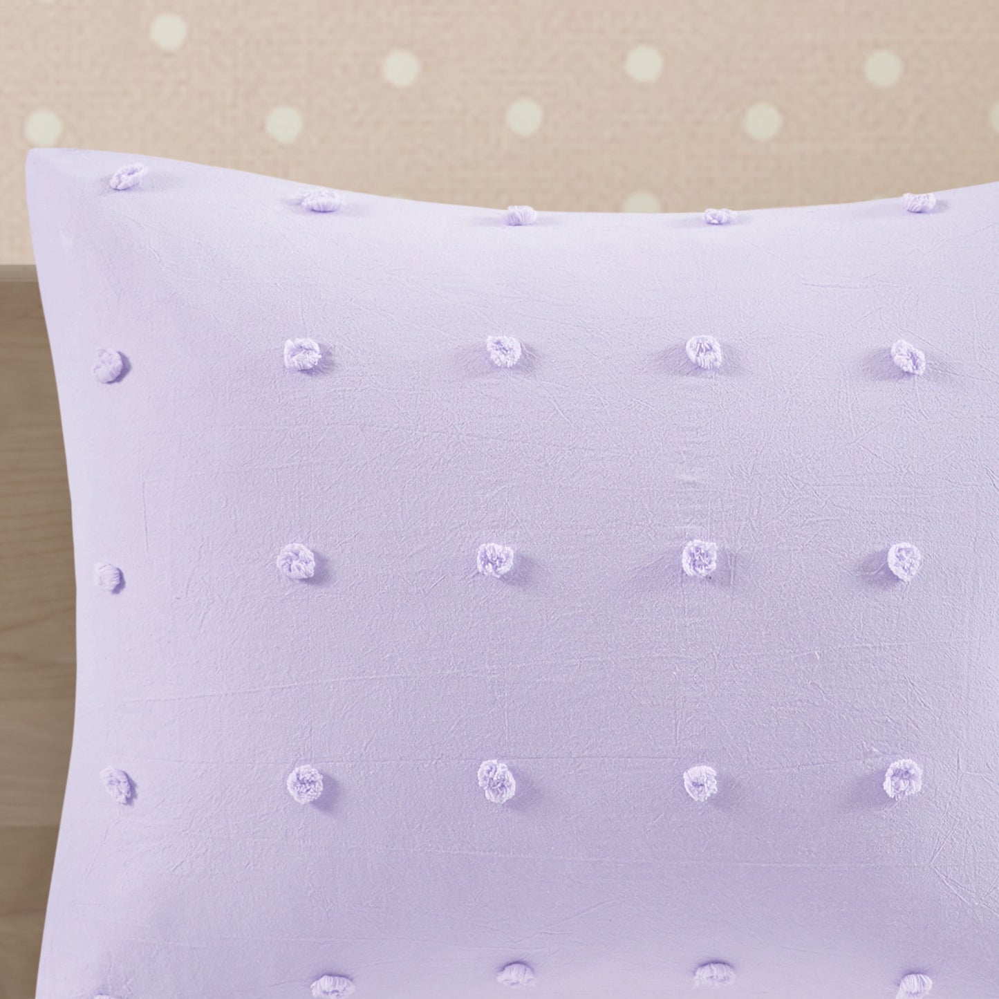 Home Essence Kelsey Cotton Jacquard Pom Pom Lavender 5 Piece Comforter Set, Full/Queen