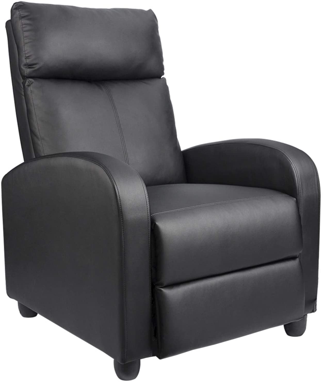 Homall Massage Recliner Chair Single Sofa Chair Small Recliner Home Theater Seating PU Leather Living Room Sofa,Black