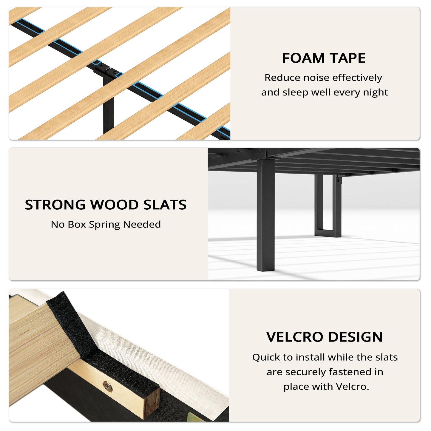 ANCTOR Full Size Bed Frame with Upholstered Storage Headboard, 3 Drawers, Charging Station, Sturdy