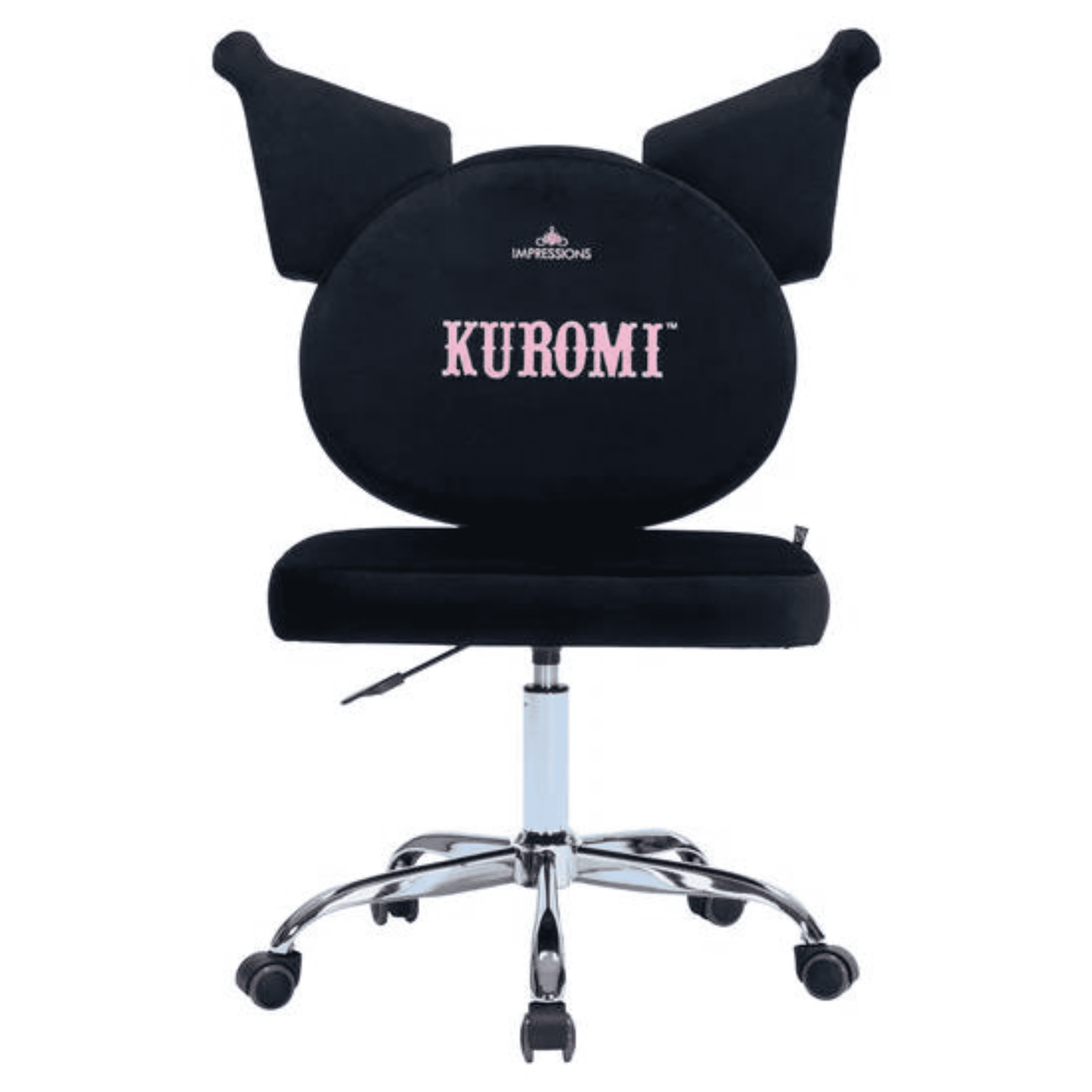 Impressions Vanity Kuromi's Adjustable Swivel Desk Chair, Ideal for Makeup Vanity (Black)
