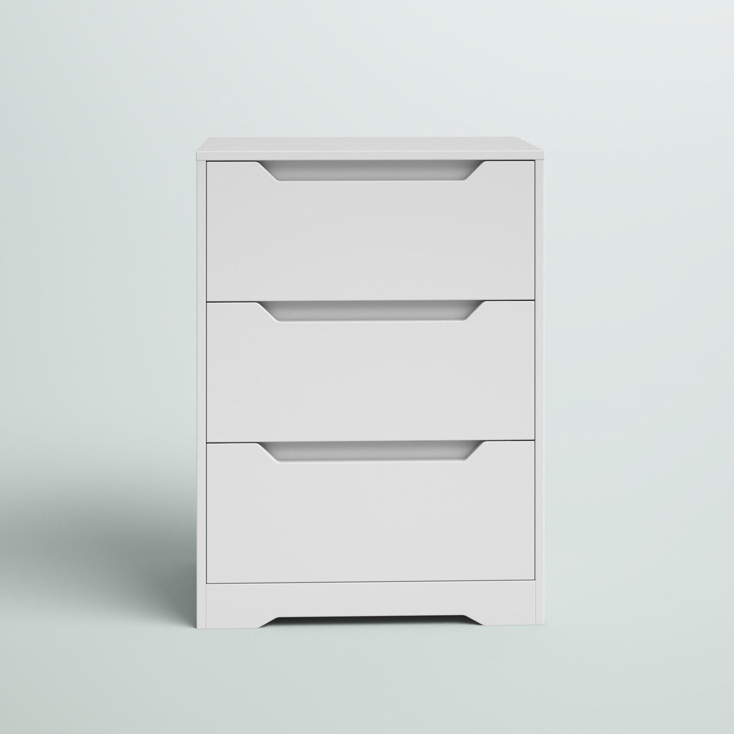 Homfa White Dresser with 3 Drawers, 23.6in W Tall Nightstand Chest of Drawer with Cutout Handles for Living Room