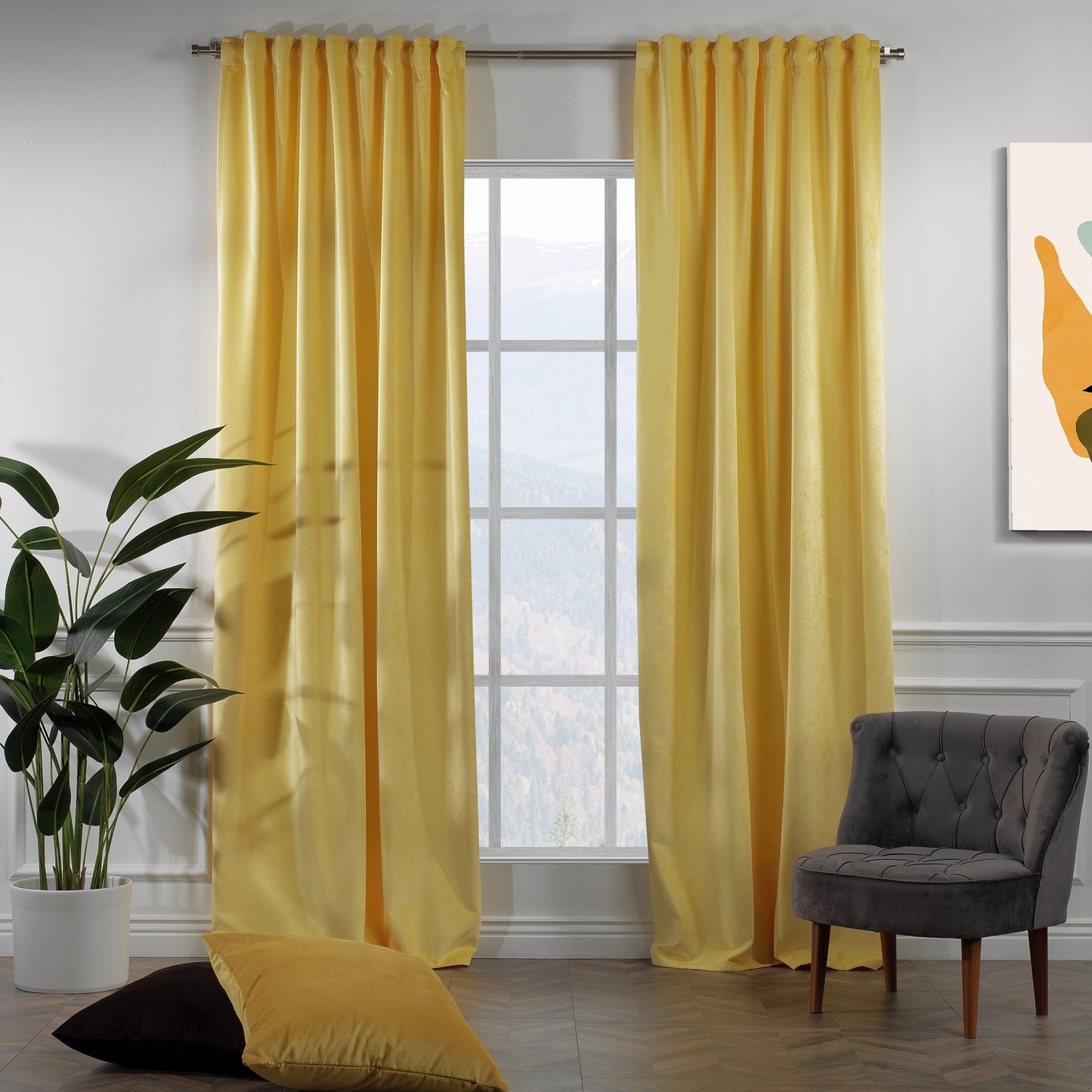 3S Brother's Solid Luxury Matte Velvet Soft Curtains Set of 2 Panels Hanging Back Tap & Rod Pocket Home D¨¦cor Bedroom Kitchen Office Windows Room Darkering ( Admiral-Berry-52in x120in )