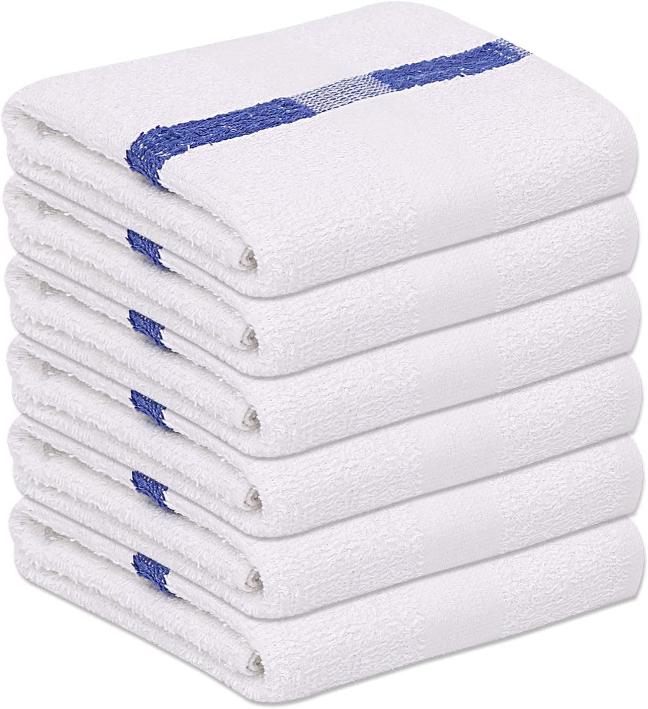 Gold Textile Blue Center Stripe 60 Pack 22 x 44 inches Economy Bath Towels Cotton Blend Easy care